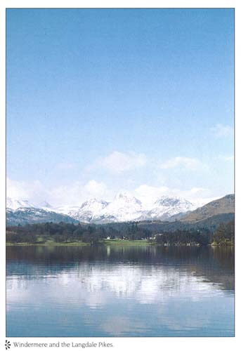 Windermere and The Langdale Pikes postcards